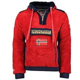 Geographical Norway Gymclass Sherco Men - Kapüşonlu Sweatshirt ve Kanguru Çanta Erkekler için Logo Sweatshirt - Erkekler için - Sweat Shirt Hoody uzun kollu, Kırmızı, M