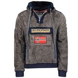 Geographical Norway Gymclass Sherco Men - Kapüşonlu Sweatshirt ve Kanguru Çanta Erkekler için Logo Sweatshirt - Erkekler için - Sweat Shirt Hoody uzun kollu, koyu gri, XXL XXL