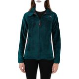 Geographical Norway Upaline Lady - Kadın İnce Polar Sıcak Fermuarlı - Sonbahar Kış İlkbahar Sıcak Kadın Ceketi - Uzun Kollu Kazak Kürk Yumuşak Dış Mekan Konforu, yeşil, XXL