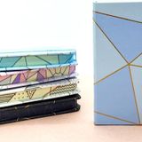 Geometrik Desenli A7 Not Defteri , Lastikli Cep Defteri - Mavi