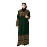 Geometrik Desenli Kruvaze Namaz Elbisesi – Yandan Bağlamalı, Rahat Kalıp 36–46 Beden (Yeşil, 1)