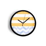 Geometrik Desenli Modern Duvar Saati - 25cm - Önü Camlı Siyah Kasa - Sessiz Mekanizma, JH0613S25SKP