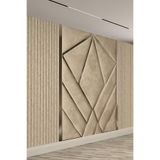 Geometrik Panel Görünümlü Tekstil Duvar Kağıdı, 400 x 280