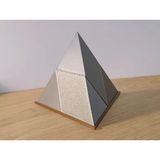Geometrik Piramit Puzzle – 4 Parçalı Akıl Oyunu, Dekoratif Zeka Geliştirici Yapboz - Gri