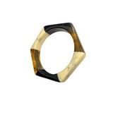 Geometrik Reçine Kemik Model 65 mm Çapında Siyah Amber Parlak Bijuteri Bilezik Vintage ve Şık