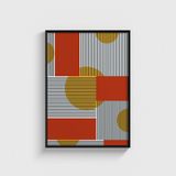Geometrik Şekiller 3 Tablo Çerçeveli Poster Duvar Dekorasyonu - 21 x 30 - Siyah Çerçeveli