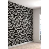 Geometrik Şekilli Ahşap Desenli Yırtılmaz Tekstil Duvar Kağıdı, 200 x 100