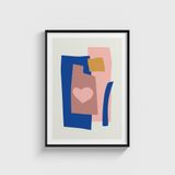 Geometrik Soyut Şekiller Tablo Çerçeveli Poster Duvar Dekorasyonu - 21 x 30 - Siyah Çerçeveli