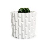 Geometrik Tasarım Dekoratif Saksı 20 cm | Modern Minimal Bitki Saksısı | Ev & Ofis Dekoru