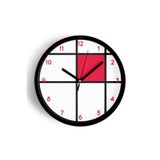 Geometrik Tasarım Modern Duvar Saati - 30cm - Önü Camlı Siyah Kasa - Sessiz Mekanizma, JH0416S30SKP