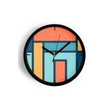 Geometrik Tasarım Modern Duvar Saati - 35cm - Önü Camlı Siyah Kasa - Sessiz Mekanizma, JH0417S35SKP