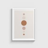 Geometrik Yuvarlaklar 1 Tablo Çerçeveli Poster Duvar Dekorasyonu - 50 x 70 - Beyaz Çerçeveli