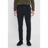 George Henry Likralı Esnek Slim Fit Dar Kesim Beli Bağlamalı Yan Cepli Erkek Siyah Jogger Pantolon
