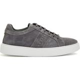 George Hogg Anthracite Knit Detail Men's Suede Sneakers - Antrasit