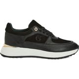 George Hogg Black Embroidery Detail Women's Leather Sneakers - Siyah