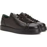 George Hogg Black Men's Casual Comfort Leather Sneakers - Siyah