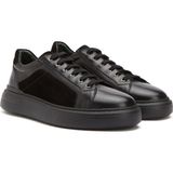 George Hogg Black Suede-Trimmed Men's Sneakers - Siyah