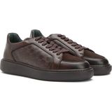 George Hogg Brown Gh Print Men's Leather Sneakers - Kahverengi