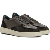 George Hogg Khaki Suede Trim Men's Leather Sneakers