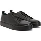 George Hogg Men's Black Patterned Leather Sneakers - Siyah