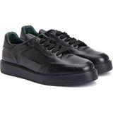 George Hogg Men's Black Printed Comfort Leather Sneakers - Siyah
