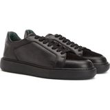 George Hogg Men's Black Printed Leather Sneakers - Siyah