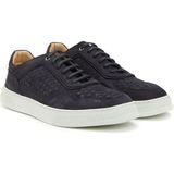 George Hogg Men's Navy Woven Leather Sneakers - Lacivert