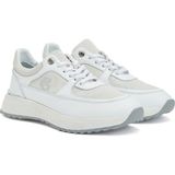 George Hogg White Embroidery Detail Women's Leather Sneakers - Beyaz
