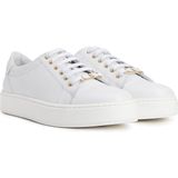 George Hogg White Lace-Up Women's Leather Sneakers - Beyaz