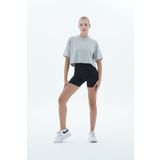 George Phoenix Pure Comfort - Gri Rahat Kesim %100 Pamuklu Basic Crop Tişört