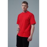 George Phoenix Pure Comfort - Kırmızı Rahat Kesim %100 Pamuklu Basic Erkek Tişörtü - 2XL