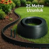 Geosu Teknik Üreticiden Siyah Çim Ayırıcı, Peyzaj Sınırlayıcı - Toprak Taş Ayıracı -25 Metre 40 Adet Sabitleme