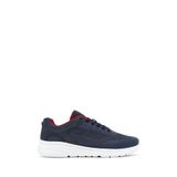 Geox Erkek Lacivert Kalın Tabanlı Spor Ayakkabı, Bağcıklı Kumaş Sneaker U55LBB06K9JC4002