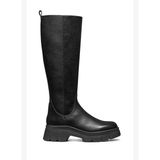 Geox Kadın Siyah D Pluette Fermuarlı Kalın Tabanlı Deri Çizme D565ME05446C9999