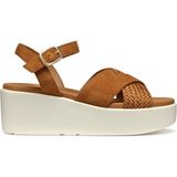 Geox Kadın Taba D Xand 2.2s A - Suede Bilekten Tokalı Dolgu Topuklu Deri Sandalet D55m1b00022c6001