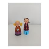 Gepettonine Ahşap Oyuncak Rafadan Tayfa Karakterleri Pegdoll, Sevim ve Hale Peg Bebek Karakter