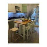 Geppetto Home Ahşap Kare Bar Tabure Sandalye