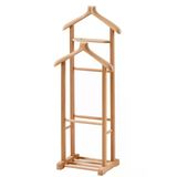 Geppetto Home Çift Tepeli Dilsiz Uşak Ahşap Ham Iki Askılı