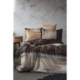 Gerard 210 Tc (83 Tel) dijital Pamuk Saten Nevresim Takımı Tek Kişilik - Kahverengi - 160 x 220 cm