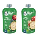 Gerber Organic Yulaflı Elma ve Yaban Mersini Püre 8x110g​ ve Gerber Organic Yulaflı Elma, Çilek ve Muz Püre 8x110g​
