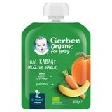 Gerber Organik Meyve Püresi 90 G Muz&Havuç&Balkabağı (7'Li Paket)