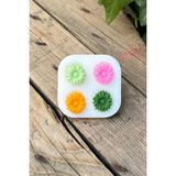 Gerbera Çiçeği Dörtlü Mum Kalıbı (Silikon) - Çok Renkli