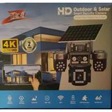 Gerçek 4 Kameralı 8Mp Solar Ptz Sim Kart Destekli E-Sim Gece Görüşlü Çift Güneş Panelli Güvenlik Kamerası