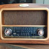 Gerçek Ahşap Eskitme görünümlü Bluetooth Hoparlör Mp3 Çalar Müzik Kutusu Nostaljik Radyo