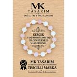 Gerçek Aytaşı Pembe Kuvars Bileklik Mk.7000.864- Rahatlık-Dinginlik-Enerji- Stres Bilekliği- Renkleri Boya Değildir -Kendi Rengidir