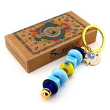 Gerçek Cam Nazar Boncuklu Çanta Süsü Balık Charm Anahtarlık KY055