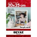 Gerçek Camlı 21lik Düz 20 X 25 Beyaz Fotoğraf Resim Çerçevesi Ayaklı Arkalık Veya Duvara Asma