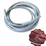 Gerçek Deri Bağcık 150 cm-1 Adet, Nubuk Timberland Dexter vb. Ayakkabılara Uyumlu Loafer ve Makosen Ayakkabılar için Uygun 3x2 mm Kalınlıkta Hakiki Deri Ayakkabı Bağcığı (Gri)