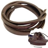 Gerçek Deri Bağcık 150 cm-1 Adet, Nubuk Timberland Dexter vb. Ayakkabılara Uyumlu Loafer ve Makosen Ayakkabılar için Uygun 3x2 mm Kalınlıkta Hakiki Deri Ayakkabı Bağcığı (Koyu Kahve)