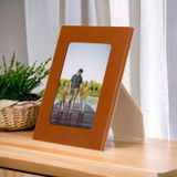 Gerçek Deri Masaüstü Fotoğraf Çerçevesi, 22x17cm (15x10 foto) Rustik Taba
